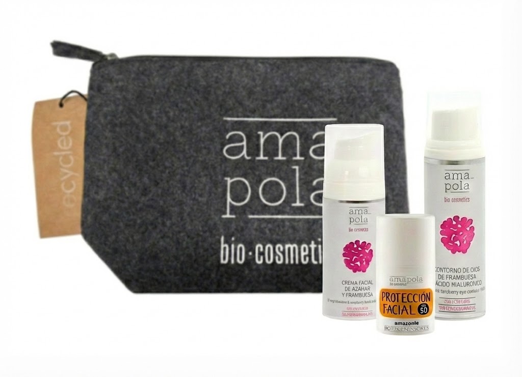 Amapola Pack 3uds en neceser "FACIAL DÍA": crema facial + contorno de ojos + crema solar 50+